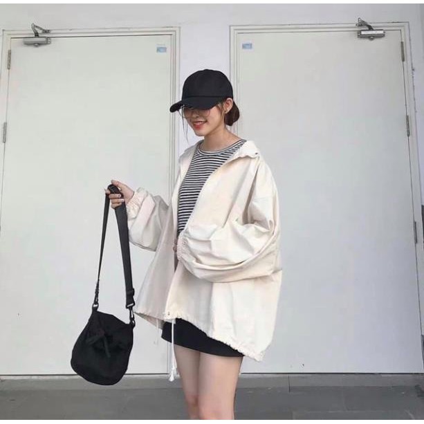 Áo khoác kaki tay bồng form rộng style Ulzzang siêu xinh ( ảnh thật/ sẵn)
