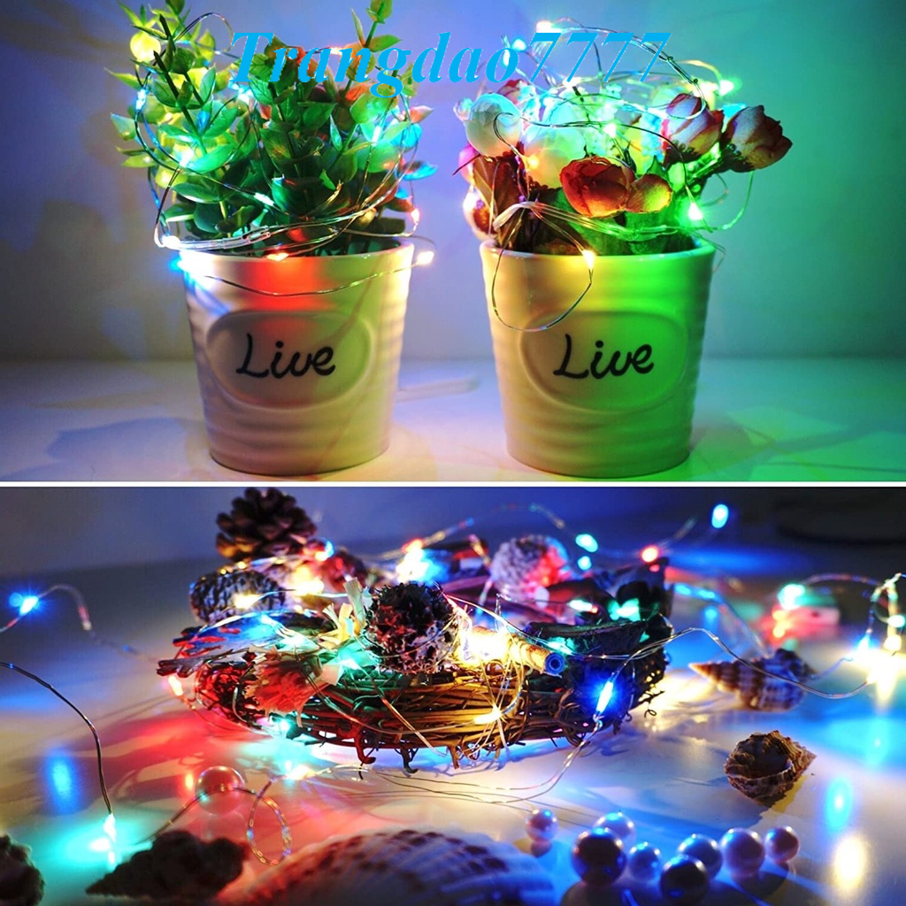 Đèn Led Kèm Pin Dài 5M 50 Bóng Đèn Led Đom Đóm Chipsbling Fairy Lights Trang Trí Decor Lãng Mạn AG13
