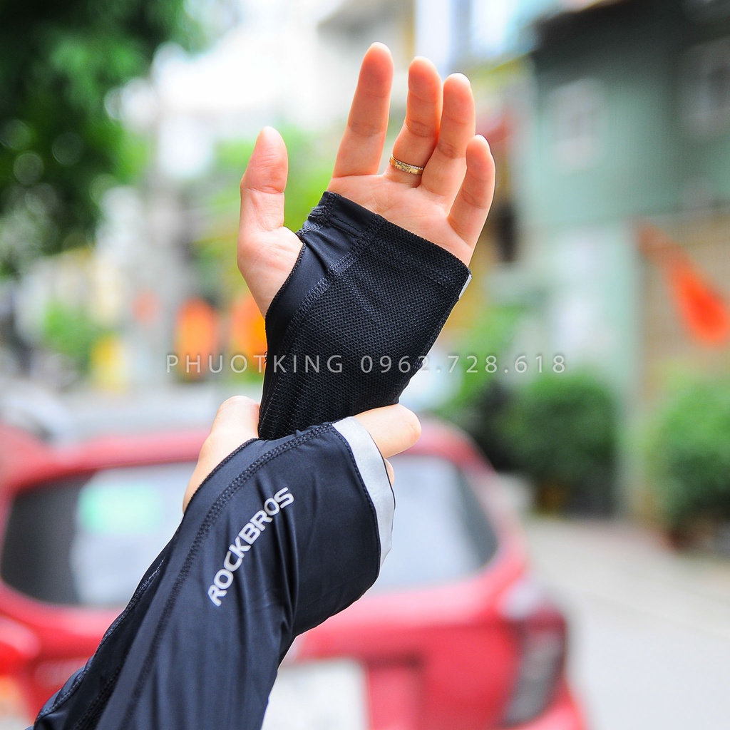 Găng chống nắng ROCKBROS vải lụa lạnh có size
