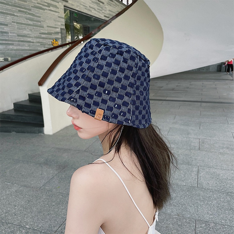 Nón Tai Bèo Họa Tiết Sọc Caro Thời Trang Cho Nữ