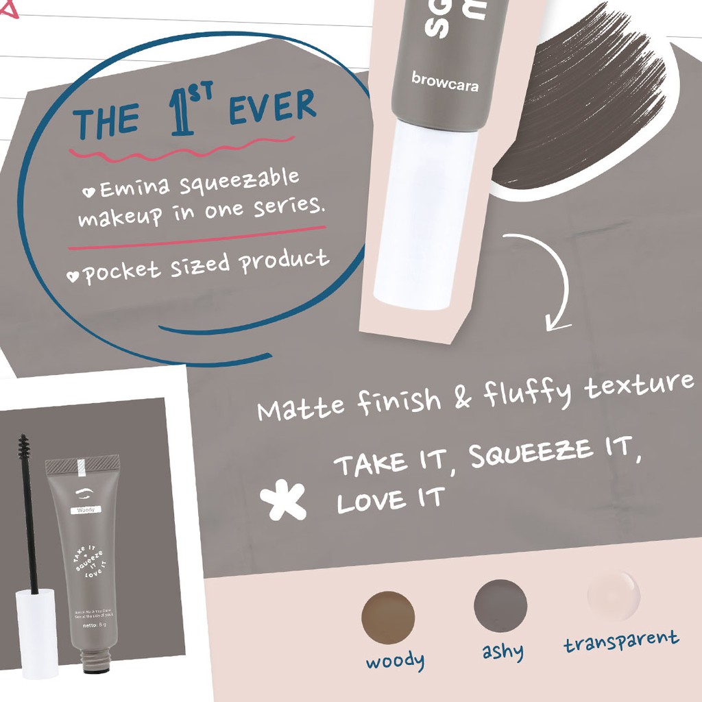 (hàng Mới Về) Mascara Trang Điểm Lông Mày Emina Tiện Dụng | BigBuy360 - bigbuy360.vn