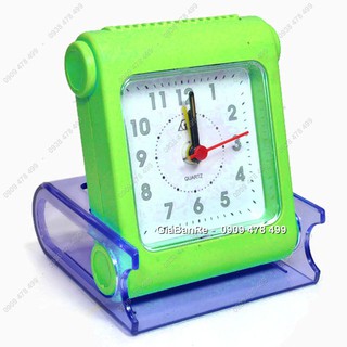 Ms:6486xl - đồng hồ báo thức du lịch để bàn xếp gọn tiện lợi - xanh lá