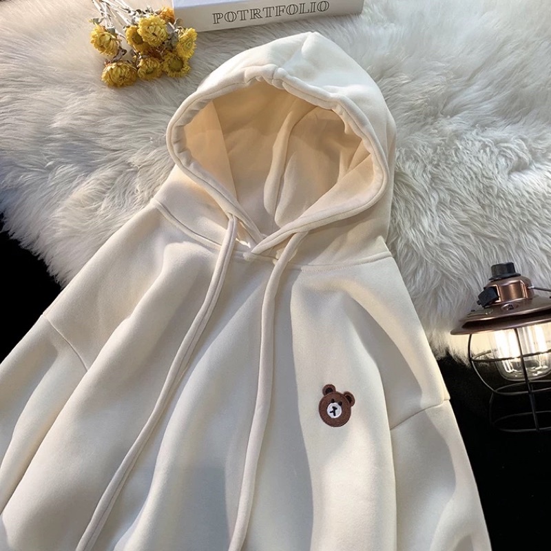 Áo hoodie nam nữ chất nỉ bông 2 lớp dày đẹp in hình gấuu