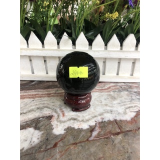 Quả cầu phong thủy đá núi lửa obsidian đen - đường kính 5,3cm; 5,4cm; 5,5 cm, 5,6cm và 5,7cm