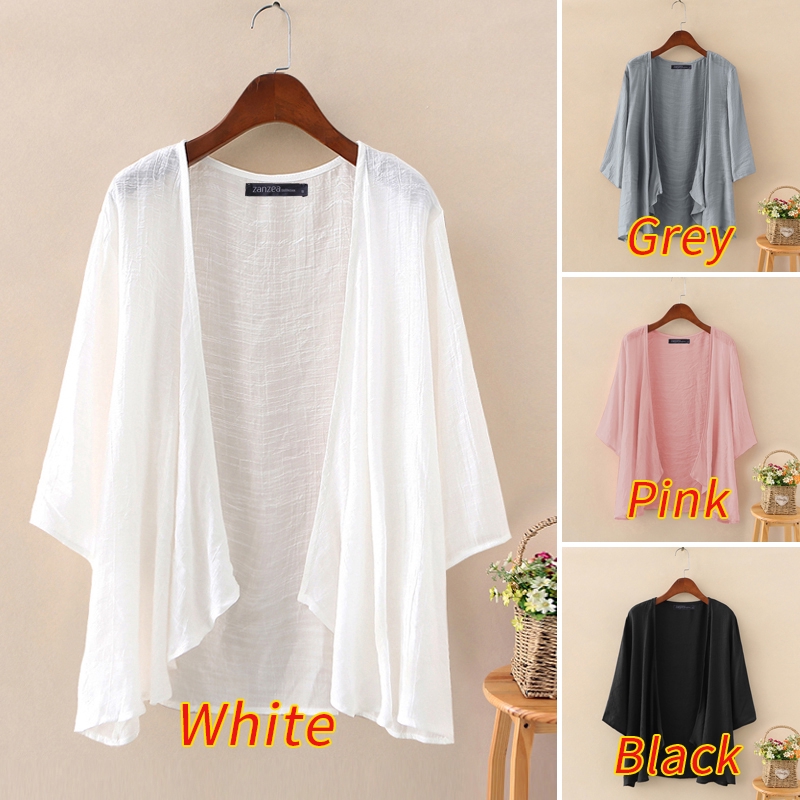 Áo Khoác Cardigan ZANZEA Tay Lửng Thời Trang Thoải Mái Nữ Tính | WebRaoVat - webraovat.net.vn