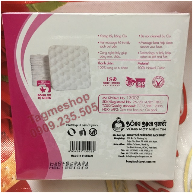 BÔNG BẠCH TUYẾT - Bông tẩy trang 120 miếng | BigBuy360 - bigbuy360.vn