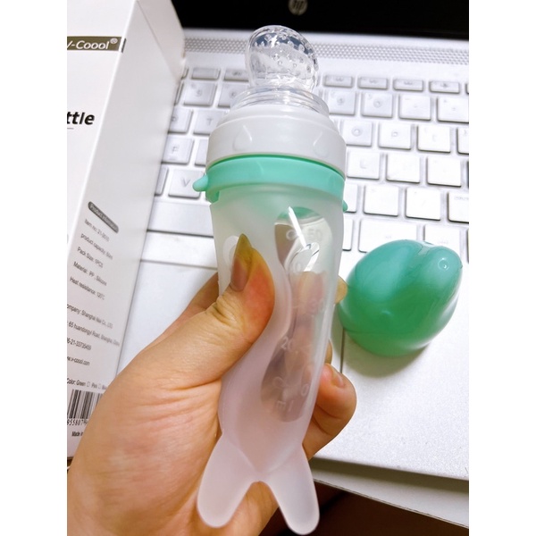 [Tặng đầu thìa silicon] Túi nhai ăn dặm trái cây chống hóc V-coool Silicon cho bé Beehouse