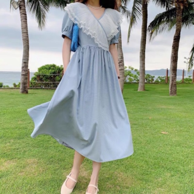 váy dài ulzzang vintage màu tôn da ( oder taobao)