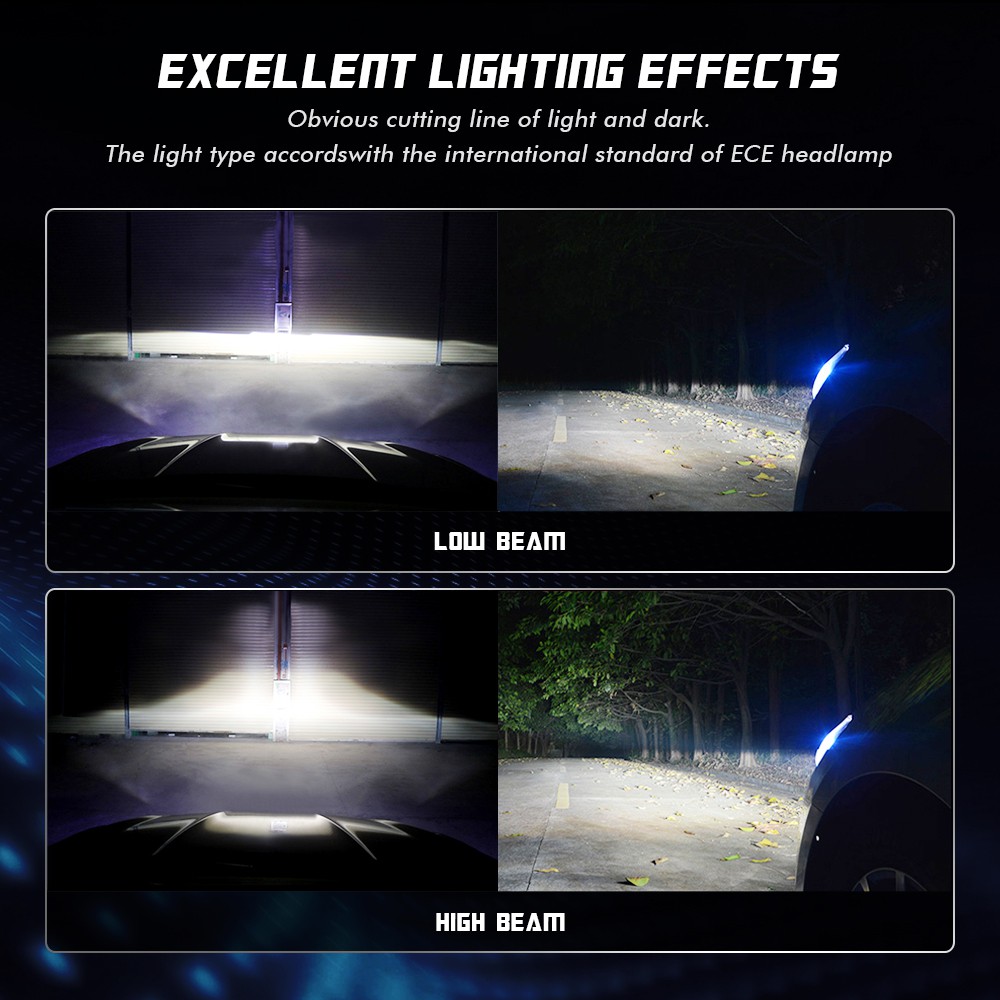 Đèn LED Pha, Cos Ô Tô Siêu Sáng Chuyên Dụng cho Bi Cầu Projector Cao Cấp NovSight N26 12000LM 6500K H7, H11, 9005, 9012