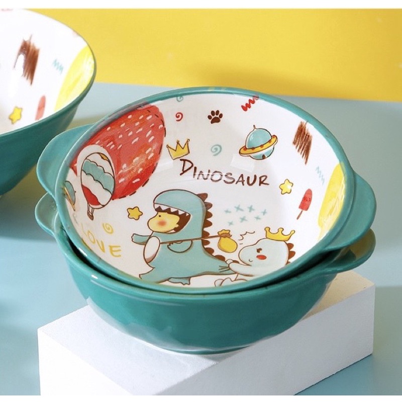 Bát ăn cơm Chén bát sứ cho bé ăn dặm hoạ tiết hoạt hình dễ thương decor bàn ăn