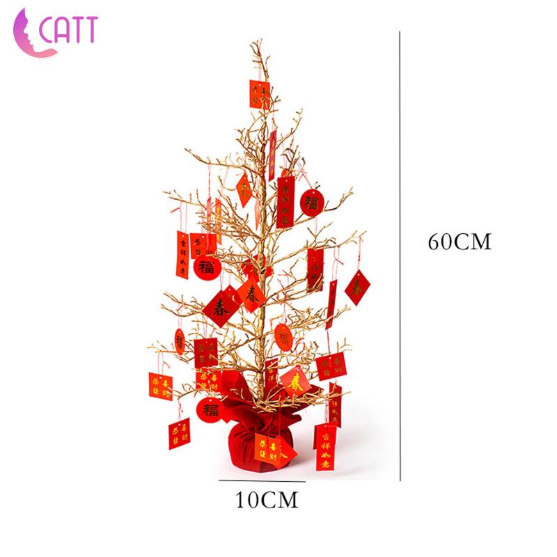 [Dadada1] Mặt Dây Chuyền Hình Cành Cây Tiền Năm Mới Màu Vàng Kim Trang Trí Ngày Lễ