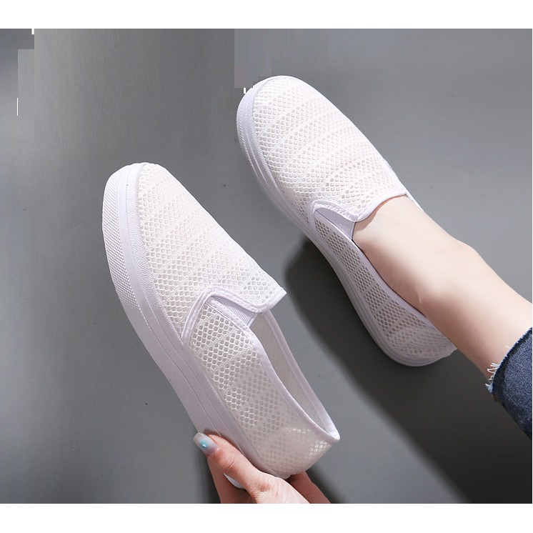 Giày Lười Vải Lưới Thoáng Mát