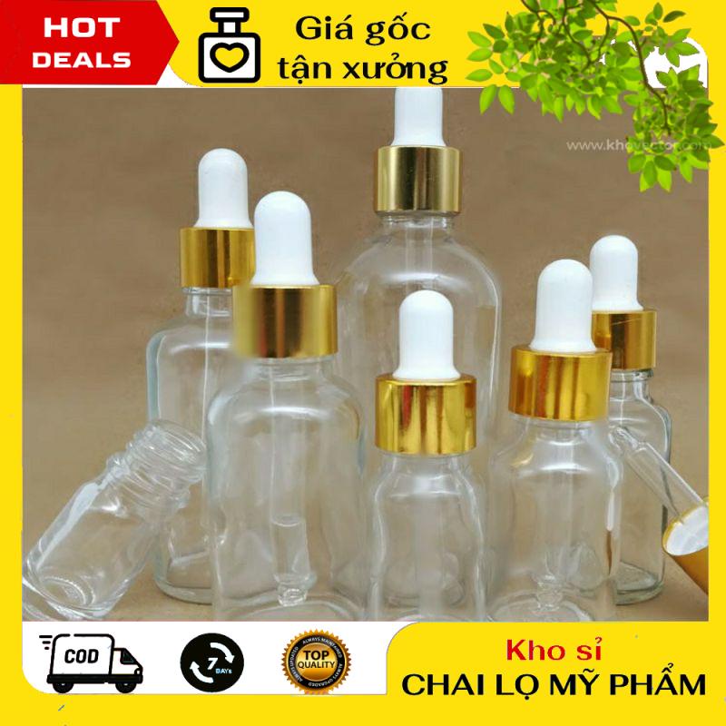 Lọ Chiết Serum ❤ GIÁ TẬN GỐC ❤ [15ml/20ml/30ml] Lọ đựng tinh dầu bóp giọt Khoen Vàng chiết mỹ phẩm , phụ kiện du lịch