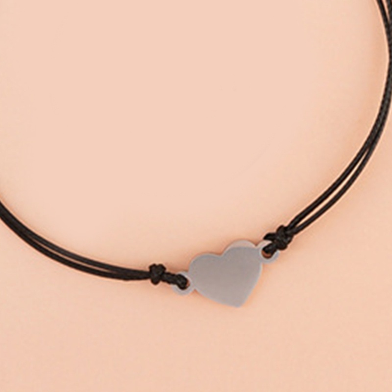 Flgo Set 3 Vòng Tay Dây Bện Mặt Trái Tim Thẻ Rỗng Cho Mẹ Và Con Gái