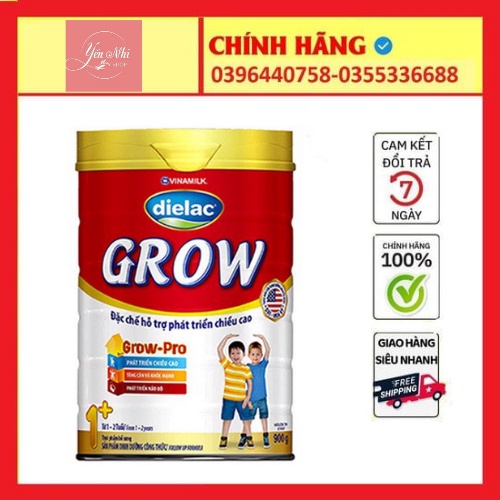 [CHÍNH HÃNG] Sữa bột Vinamilk Dielac Grow 1+ lon 900 date mới