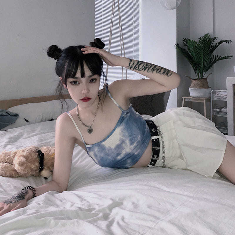 Áo hai dây màu nhuộm phong cách Retro dành cho nữ | BigBuy360 - bigbuy360.vn