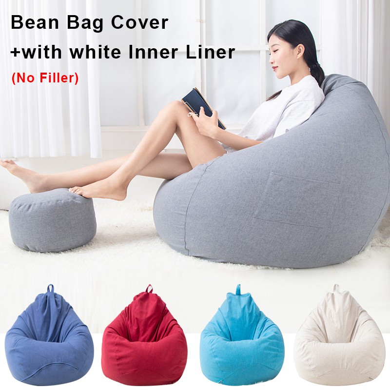 Ghế lười beanbag đặt trong phòng ngủ phong cách nhiều màu sắc(Không bao gồm nhồi)