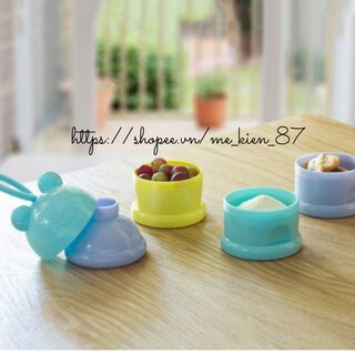 Hộp chia sữa và đồ ăn 3 tầng có quai xách hình gấu dễ thương cho bé iu