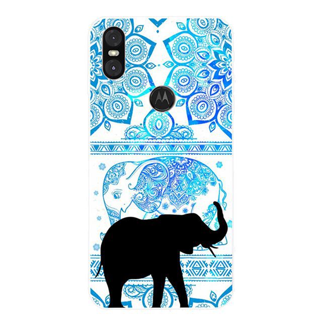 Motorola Moto One Power P30 Note Play Black Elephant Silicon Case