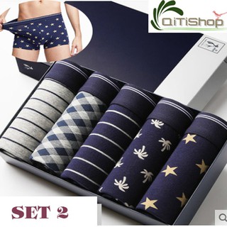 Quần sịp đùi nam - hộp 5 boxer nam họa tiết đẹp - hãng najiren