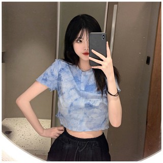 Áo croptop loang rút eo