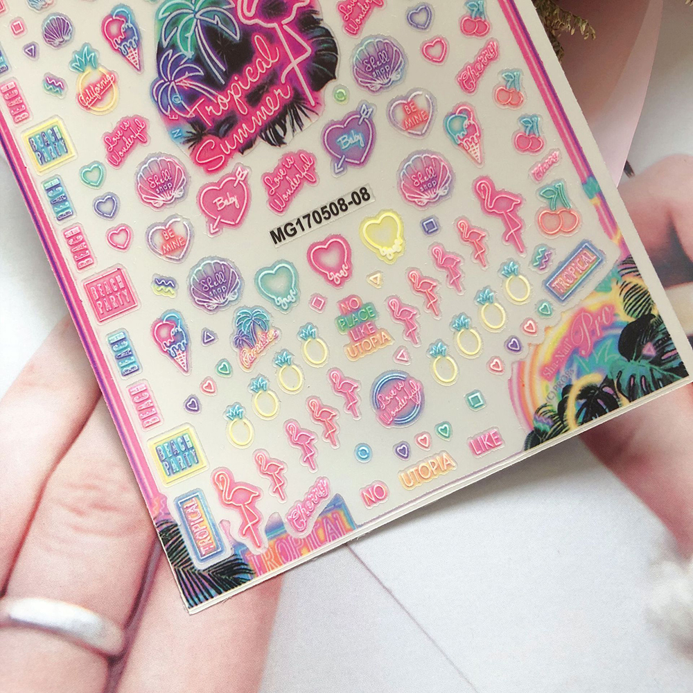 [Hàng mới về] Miếng Dán Trang Trí Móng Tay 3D Phong Cách Nghệ Thuật