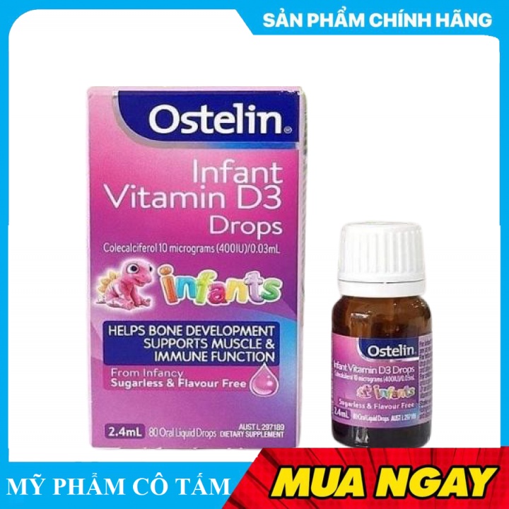 Vitamin Dạng Nhỏ Giọt Cho Trẻ Sơ Sinh Đến Trẻ Em Ostelin Vitamin D3 Drops 20ml