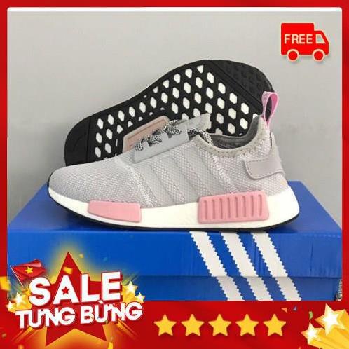 Giày Thể Thao adidas NMD ghi pha đế hồng - Hàng có sẵn + Fullbox 🛑