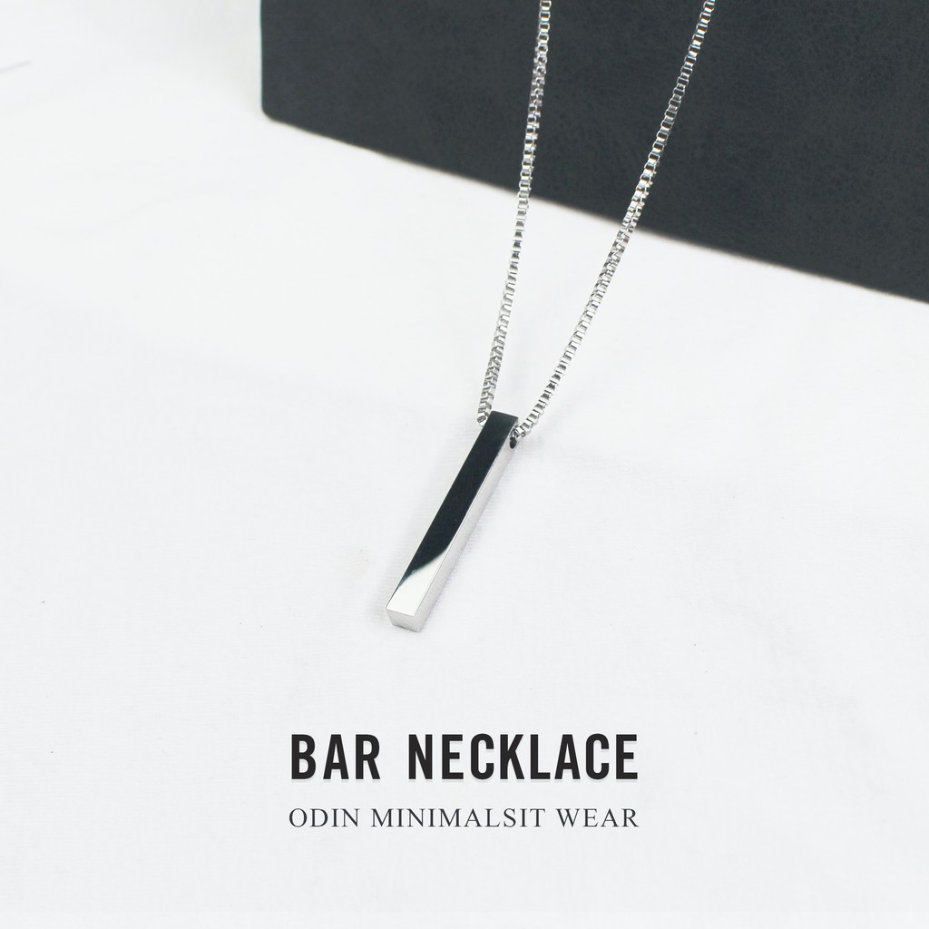 [Sale off 30% Combo] Dây chuyền Minimal Bar - Nhẫn trơn - Thép Titanium 316L