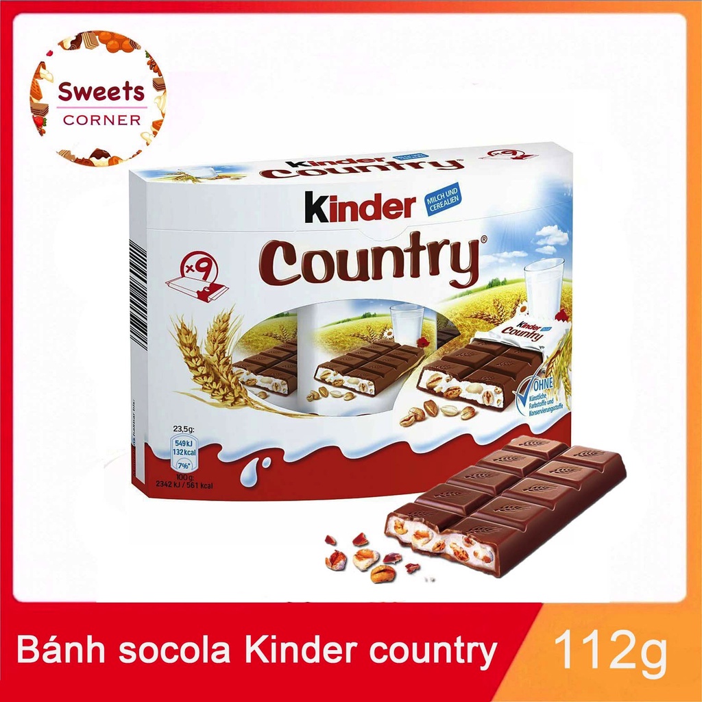 Bánh Chocolate Kinder Country hộp 211,5g (9 thanh)