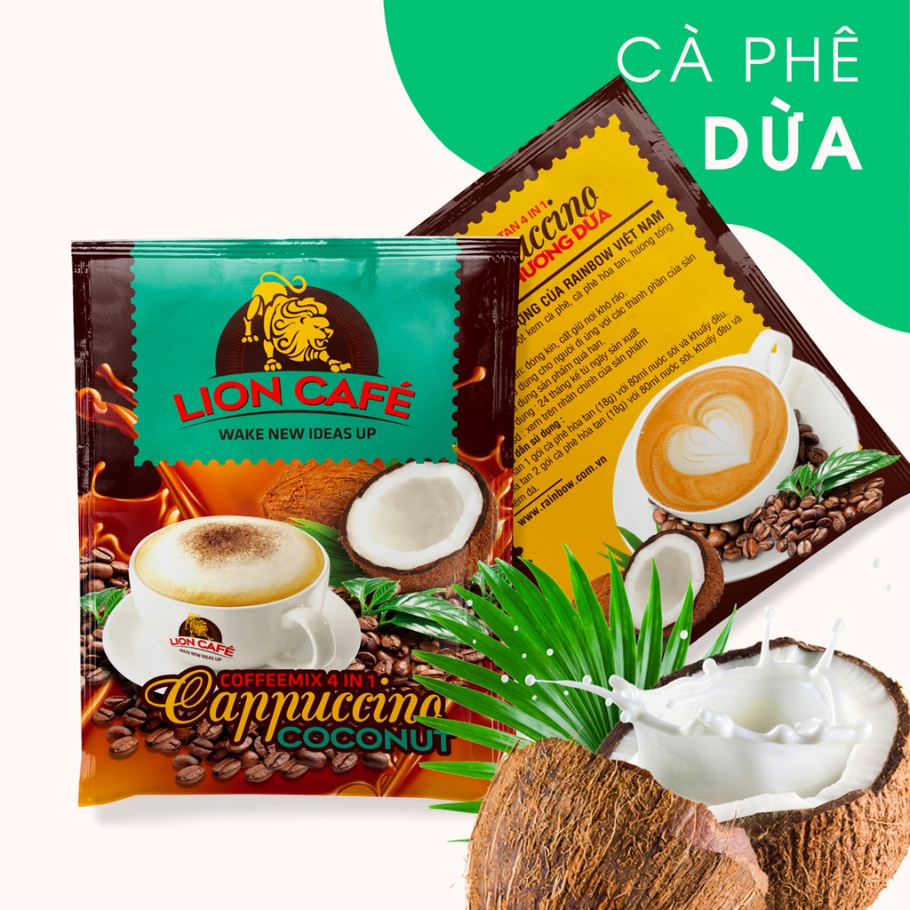 CÀ PHÊ SỮA HÒA TAN LIONCAFE (TƯƠI, NHÂN SÂM, CAPPUCINO DỪA, LATTE DỪA, GU SỮA ĐÁ, MACCHIATO) [GÓI LẺ - SIÊU RẺ - 7 LOẠI] | BigBuy360 - bigbuy360.vn