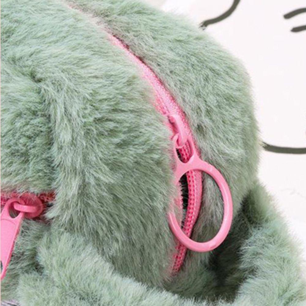 AUGUSTINE Túi Đựng Bút Cầm Tay Bằng Vải Bông Họa Tiết Cá Sấu Hoạt Hình Đáng Yêu Sáng Tạo Có Khóa Kéo