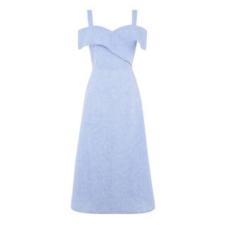 Đầm linen vai bẹt