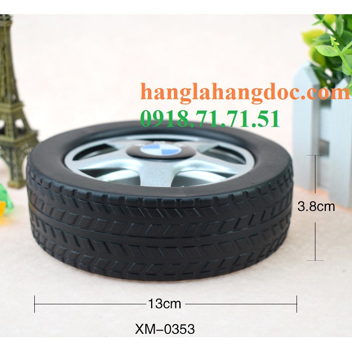 Gạt tàn thuốc hình bánh xe cao su, lõi kim loại (cỡ nhỏ)