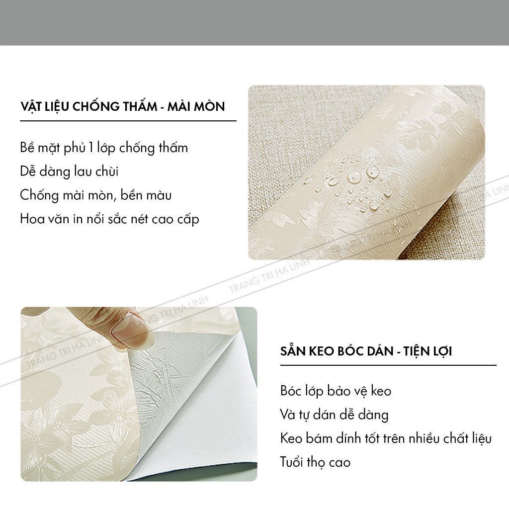 Decal dán tường vintage cổ điển cao cấp chống thấm nước dán phòng ngủ nhiều mẫu hoa văn đẹp giá rẻ