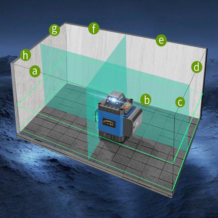 Máy cân mực laser 12 tia xanh máy bắn cốt cos cân bằng laze tia sắc nét, có giá treo, chân 1m2