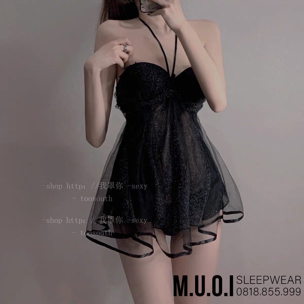 [FREESHIP] Váy ngủ sexy Quảng Châu - Sx 20 Váy ngủ cup ngực ren lấp lánh tôn ngực hot hit cao cấp - Hàng có sẵn