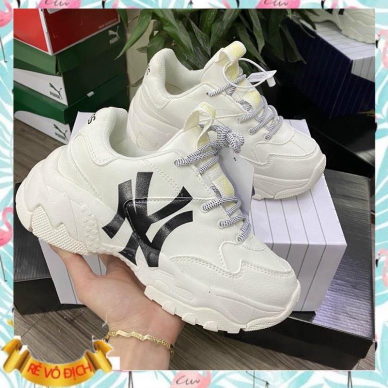Giày độn đế MLB ny chữ đen Hot trend nam nữ thể thao sneaker tăng chiều cao đế cao 5 phân