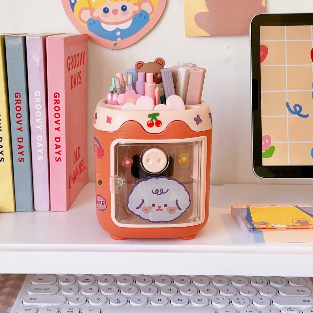 PEWANY Hộp Đựng Cọ Trang Điểm Bằng Nhựa Hình Chú Heo Dễ Thương Ốp