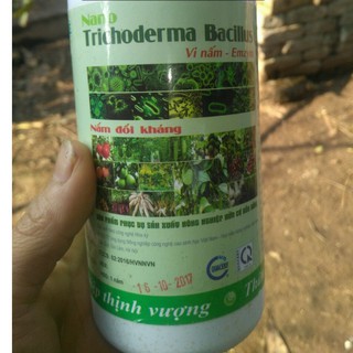 Nấm đối kháng Trichoderma Bacillus (dạng nước) chai 500ml nhập khẩu-  chuyên dụng.