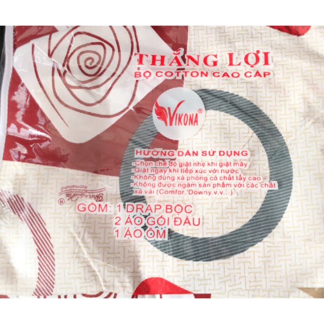Bộ grap gối 4 món cotton cao cấp Thắng Lợi (100% cotton)