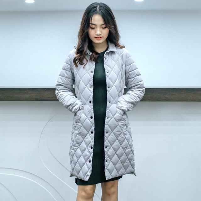 Phao lông vũ, dáng dài, trần trám