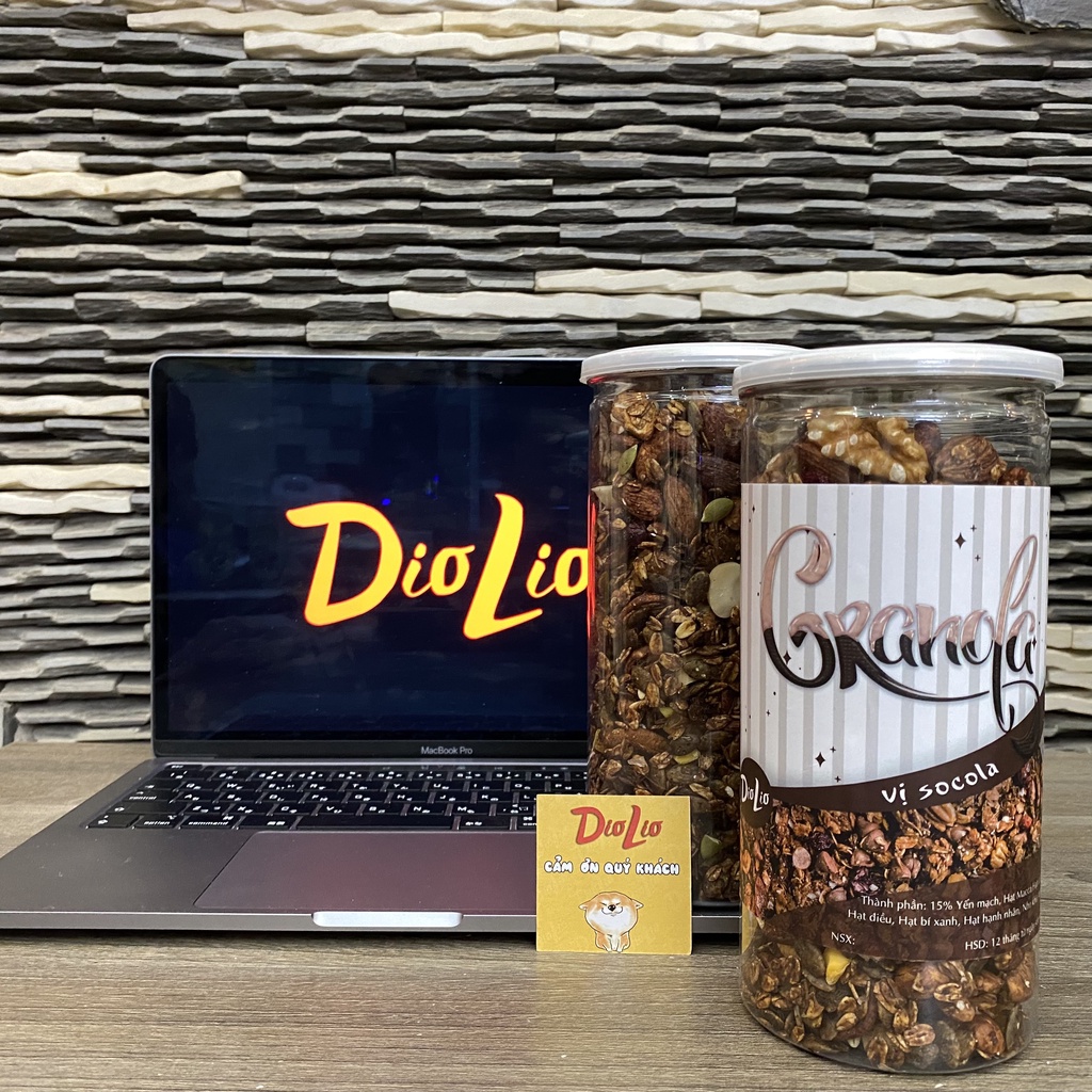 Granola ngũ cốc ăn kiêng giảm cân DioLio 500g vị chocolate, kết hợp các loại hạt dinh dưỡng và yến mạch