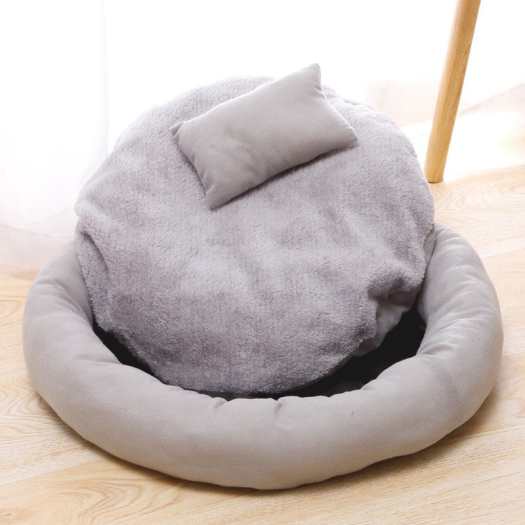 Đệm ấm cho chó mèo có thể tháo rời tặng kèm gối nằm