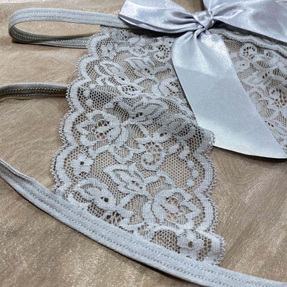 Quần Lót Ren Hoa Trong Suốt Lưng Thấp Đính Nơ Gợi Cảm