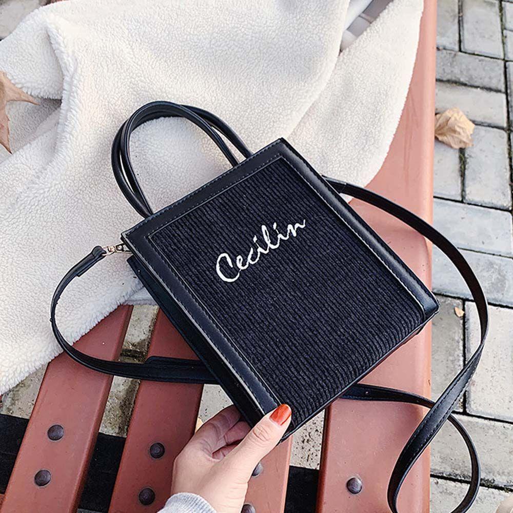 Túi Xách Đeo Vai Cỡ Lớn Thêu Chữ Phong Cách Retro Sang Trọng Cho Nữ