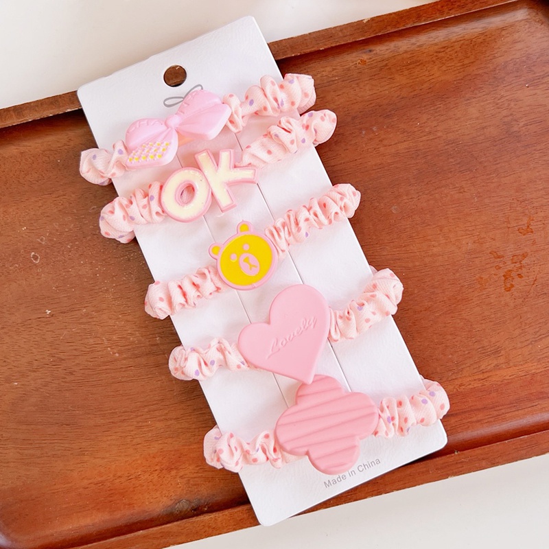 Mới Set 5 Dây Buộc Tóc In Hoa Màu Sắc Ngọt Ngào Thời Trang Cho Nữ