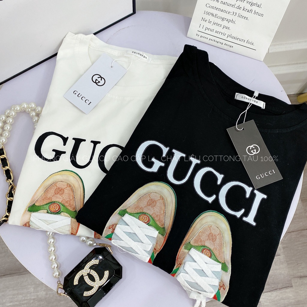 ÁoThun Nữ Hình Đôi Giày Có dây GCC Chât Cotton 4 Chiều Xịn ,Áo Phông Nữ AD0021 shophienmai