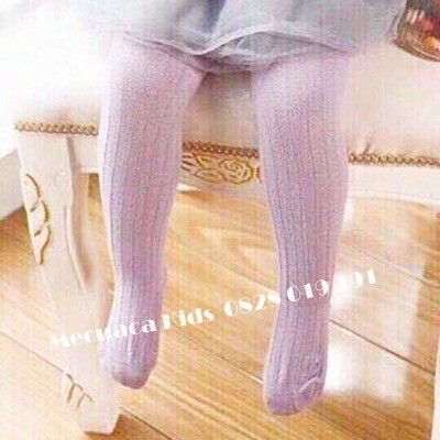 [6m-9y] Quần tất len bé gái màu đen/ghi
