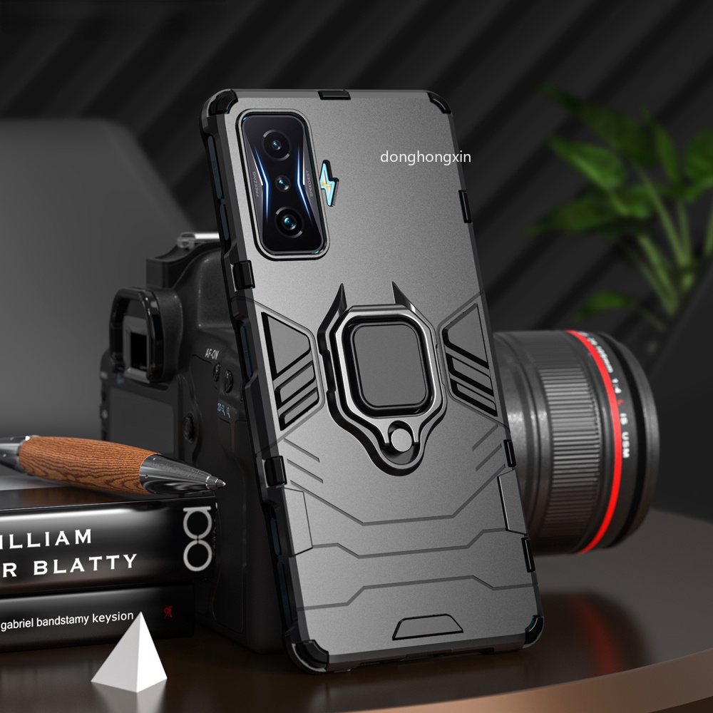 Ốp Điện Thoại Kiểu Giáp Chống Sốc Kèm Giá Đỡ Nhẫn Cho Xiaomi POCO F4 GT F4 5G F3 GT Redmi K50 Gaming K50 Pro K40 Pro
